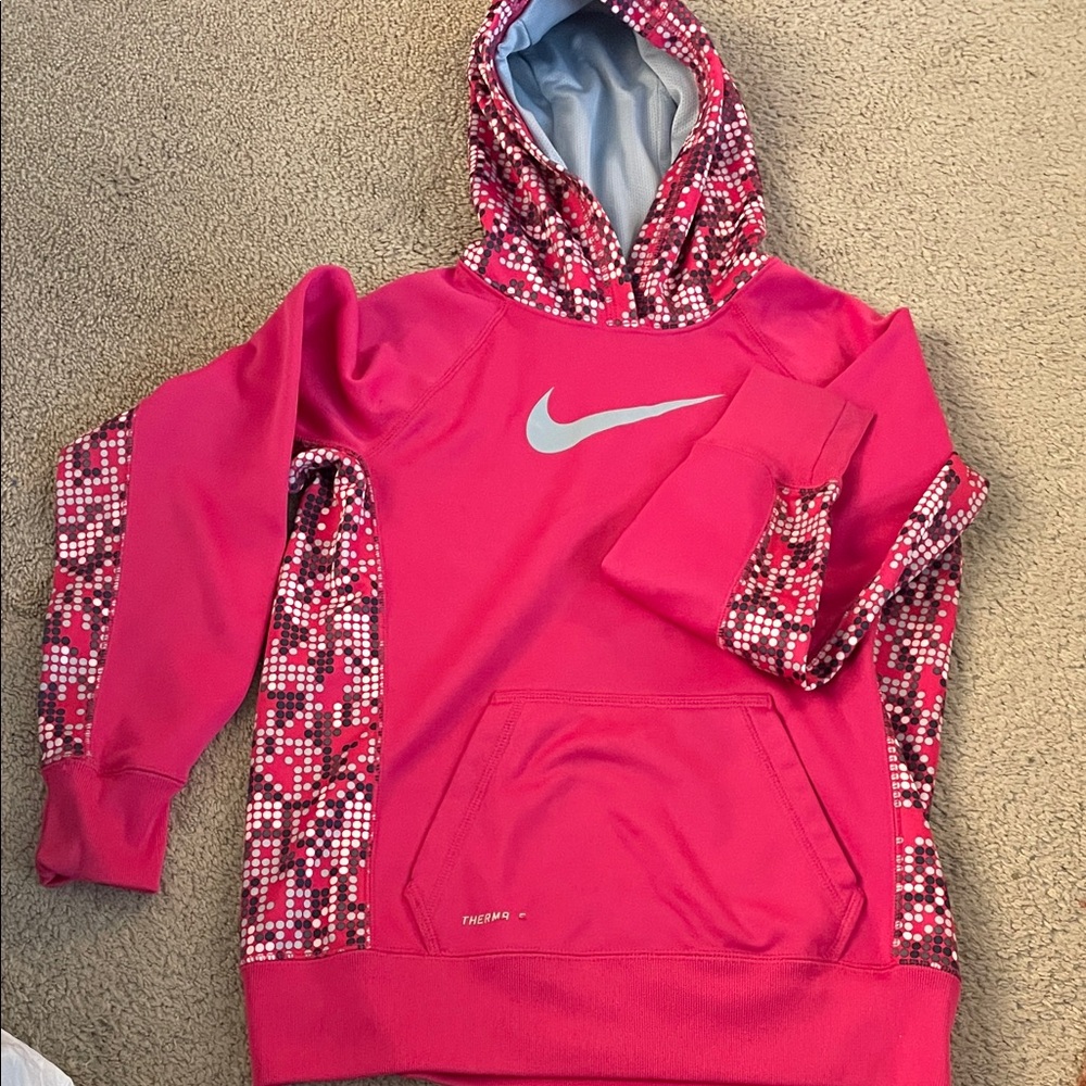 Nike Kids Pixel Pattern Pink Hoodie